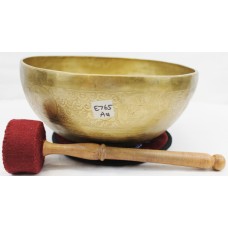 E765 Energetic Third Eye 'A#' Chakra Healing Hand Hammered Tibetan Singing Bowl 10.5" Wide Made In Nepal